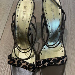BCBGirls animal print strappy heels